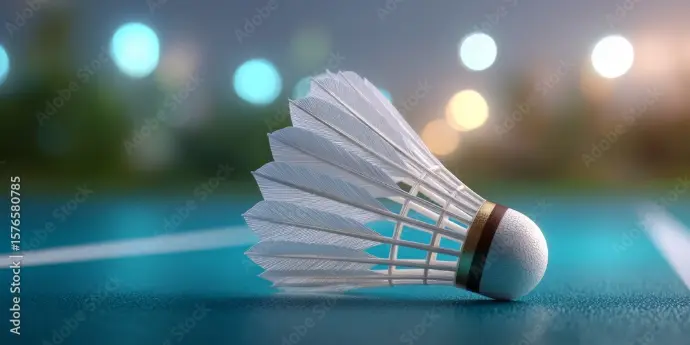 Shuttlecock on court