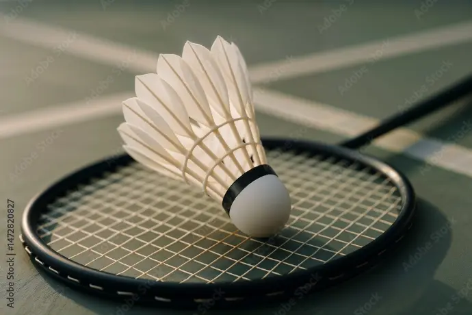 Shuttle on racket